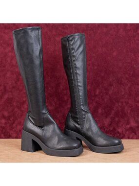 Steve Madden Wmn Festival Party Boho Platform Vegan Leather Platform Boots Sz 9